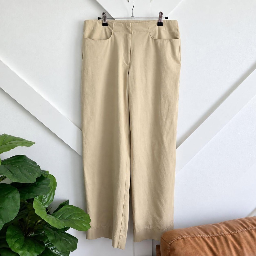 Eileen Fisher Trousers Women Small Tan Straight Leg Minimalist Workwear Pants